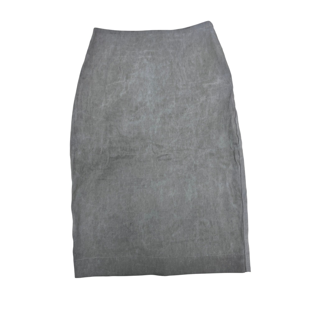 Annette‎ Gortz Pencil Skirt Women 36 Grey Excellent Linen Blend Fay Midi Zipper